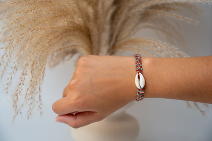 Bracelet brésilien tressé avec coquillage