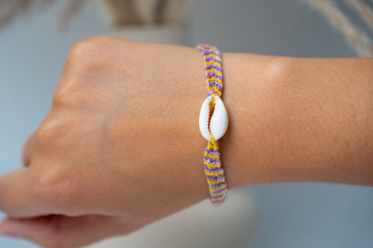 Bracelet brésilien tressé avec coquillage