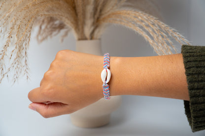 Bracelet brésilien tressé avec coquillage