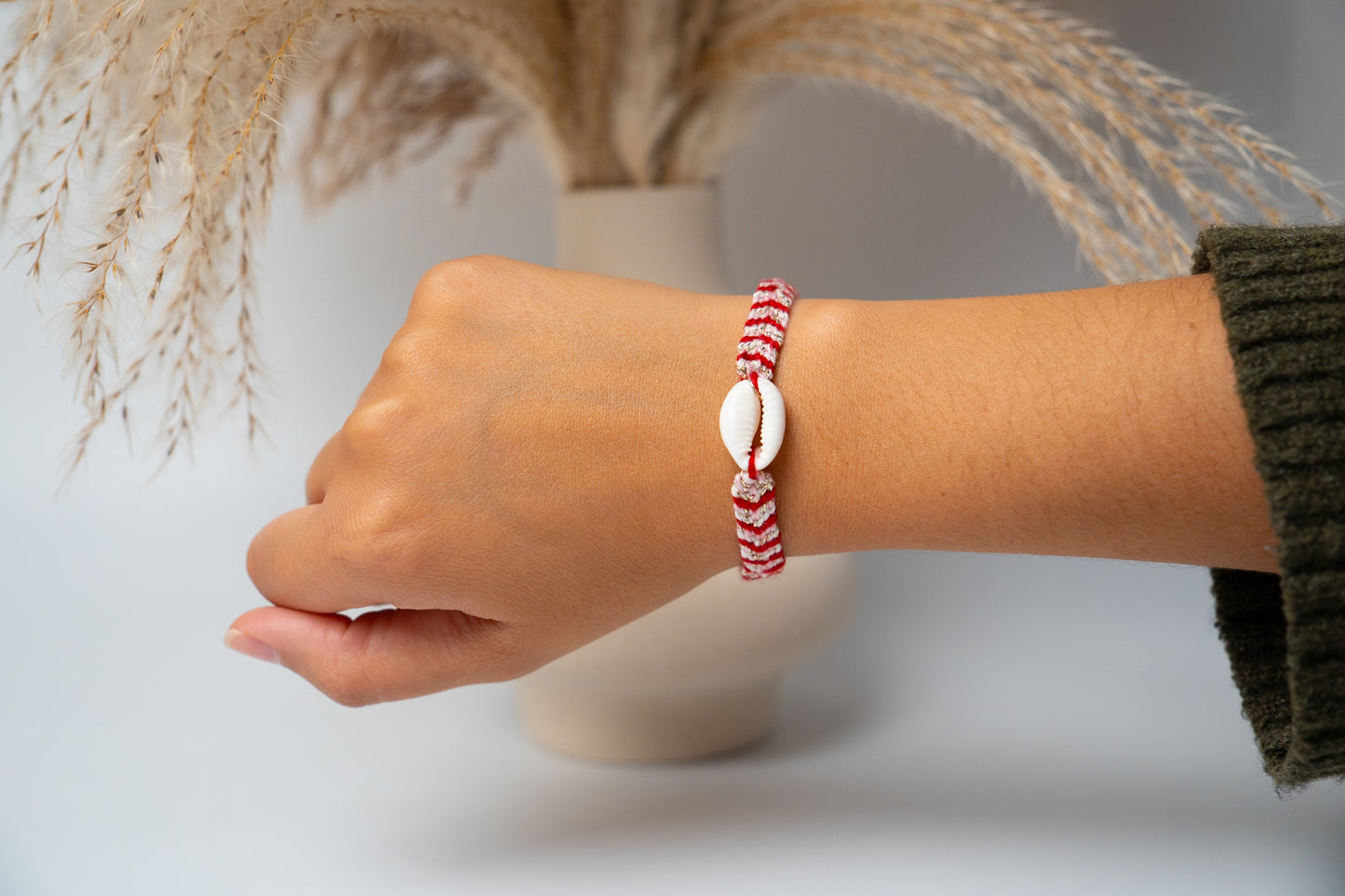 Bracelet brésilien tressé avec coquillage