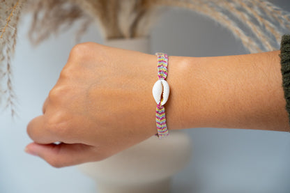 Bracelet brésilien tressé avec coquillage