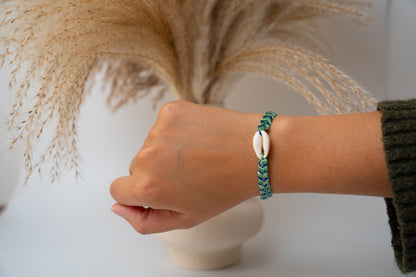 Bracelet brésilien tressé avec coquillage