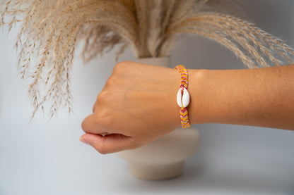 Bracelet brésilien tressé avec coquillage