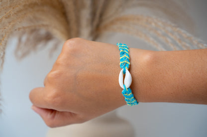 Bracelet brésilien tressé avec coquillage