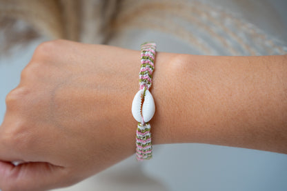 Bracelet brésilien tressé avec coquillage