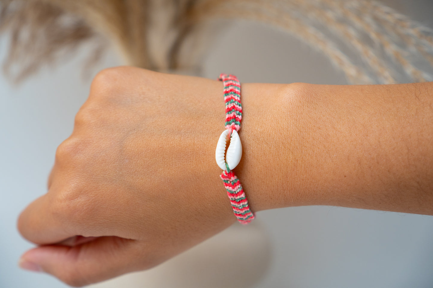 Bracelet brésilien tressé avec coquillage