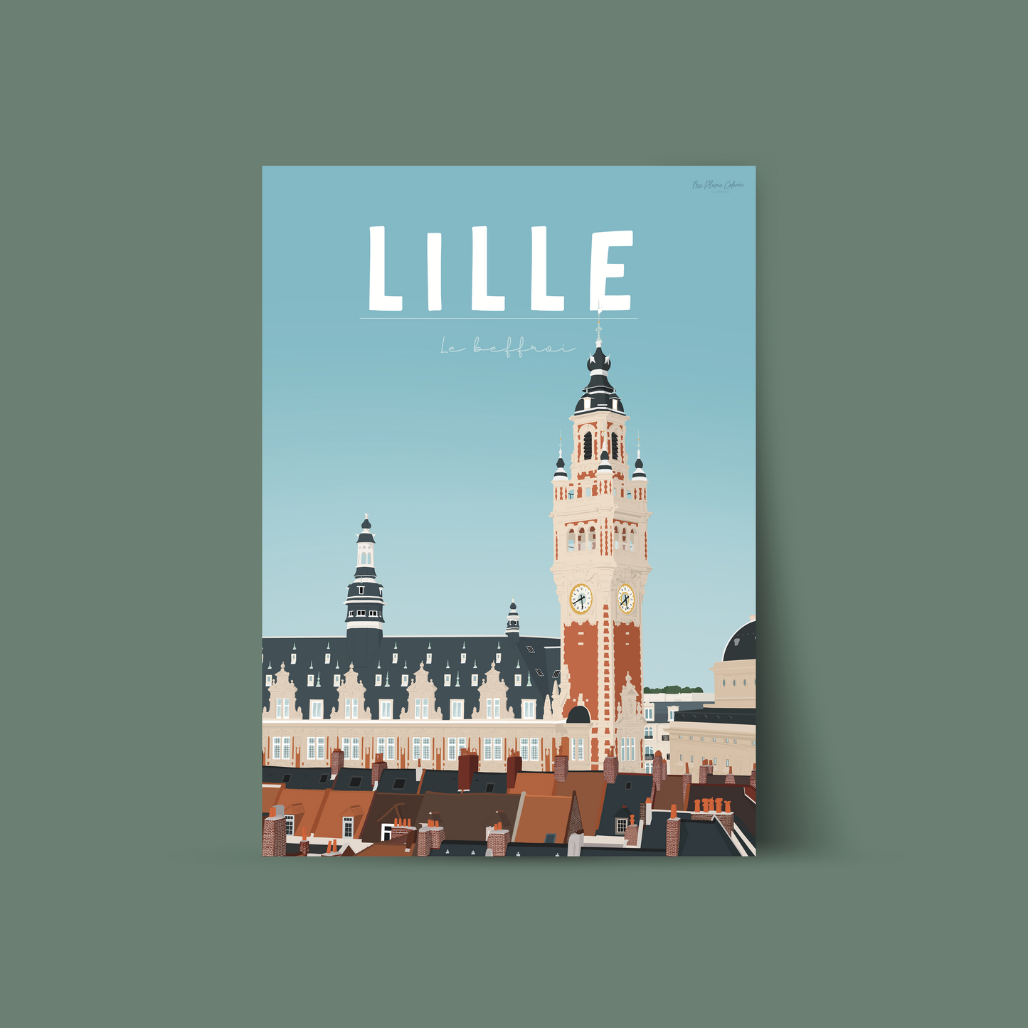 Affiche "Lille, le beffroi"