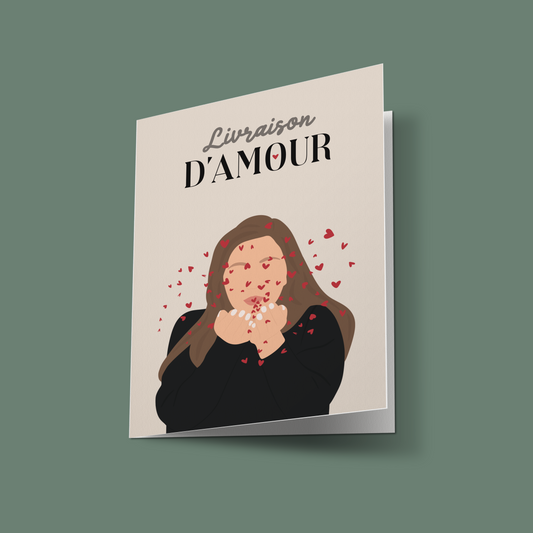 Carte "Livraison d'amour - bisous"