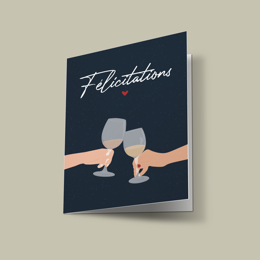 Carte "Félicitations, tchin"