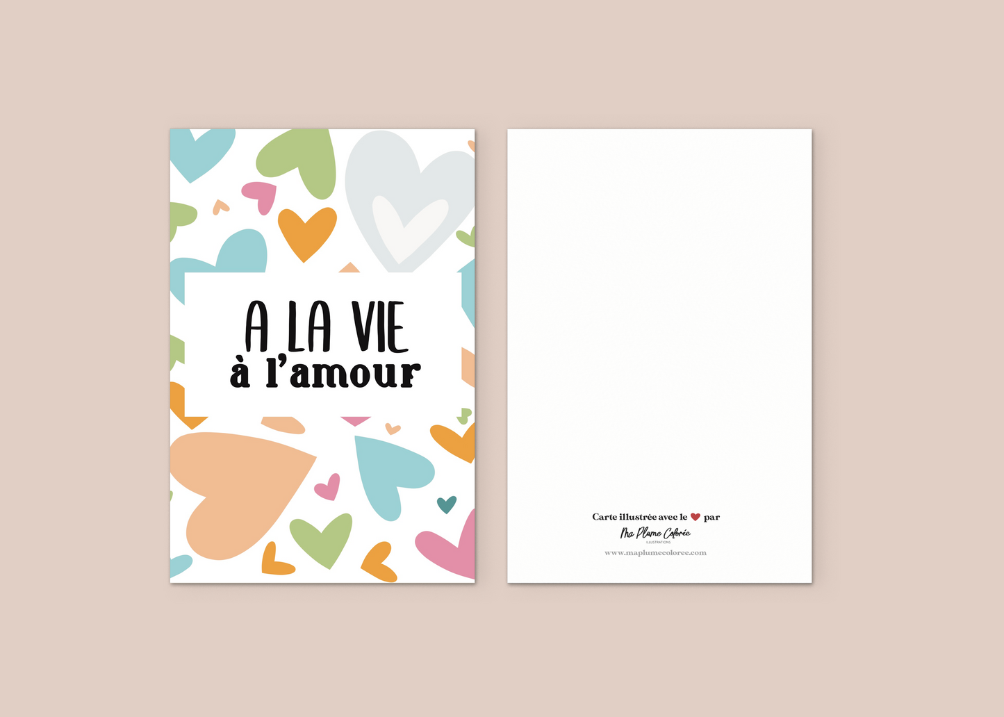 Carte "A la vie à l'amour"