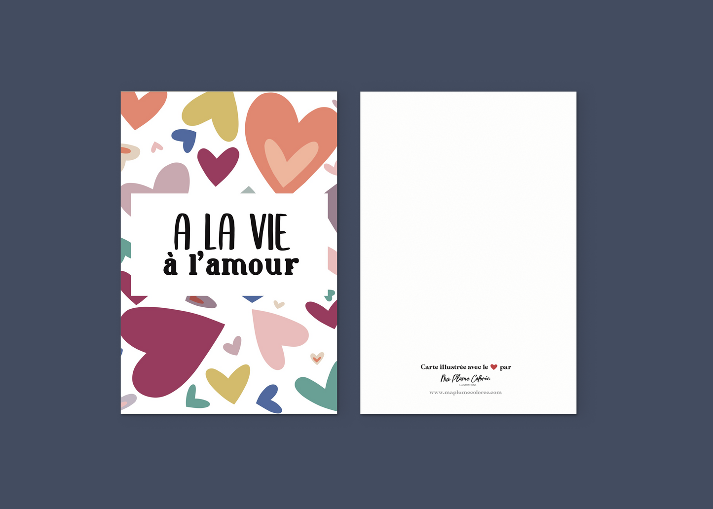 Carte "A la vie à l'amour"