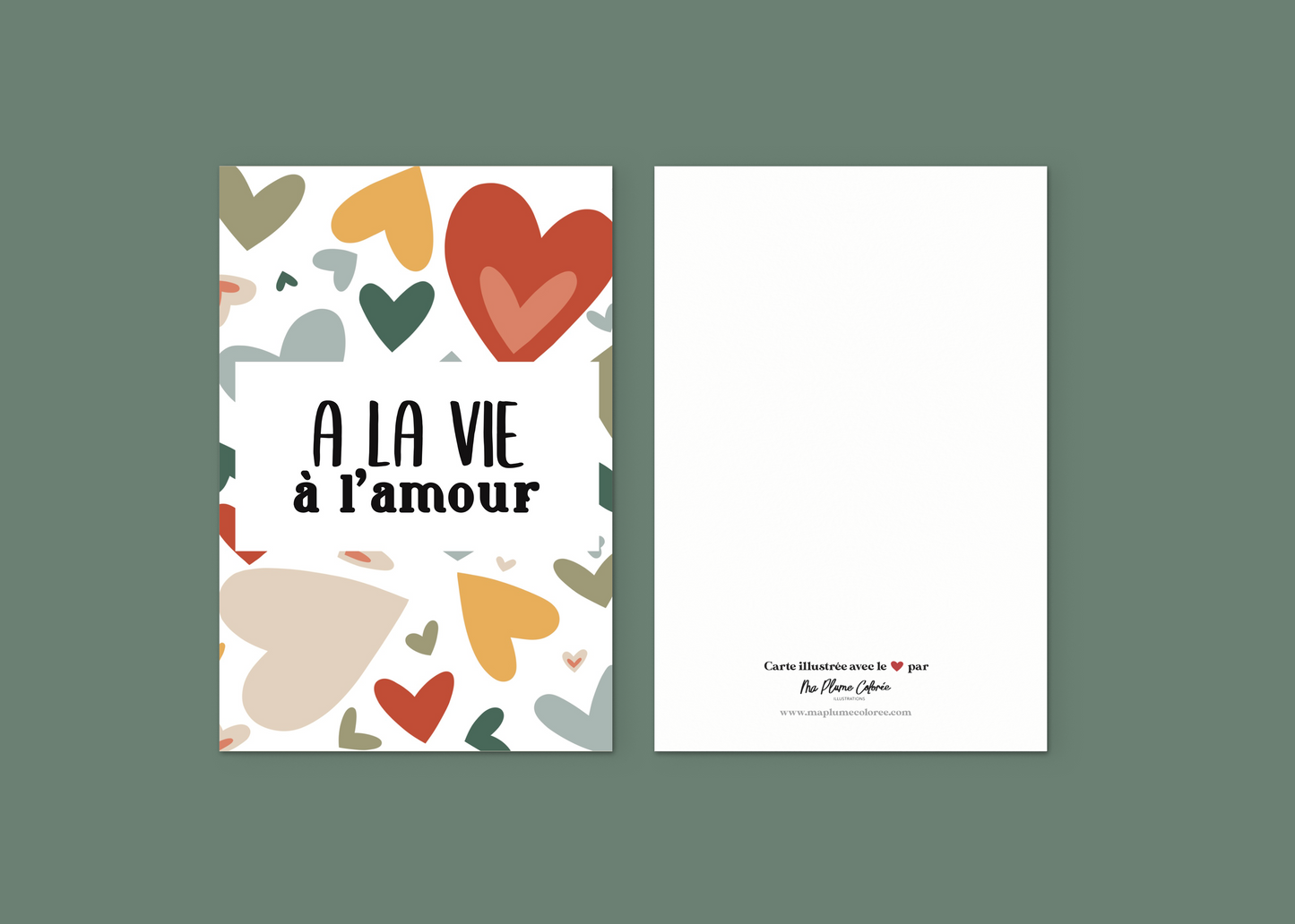 Carte "A la vie à l'amour"